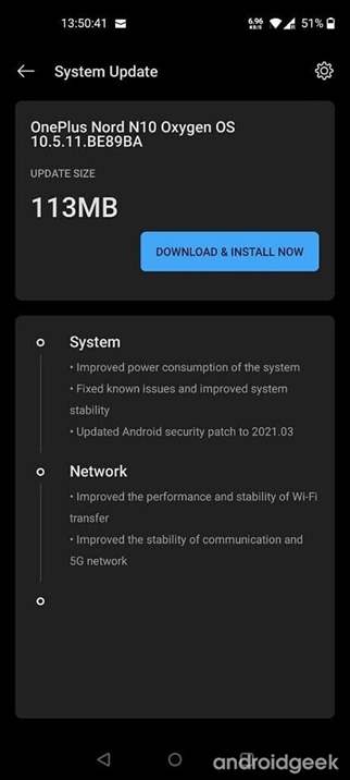 OnePlus Nord N10 5G está a receber atualização OxygenOS 10.5.11/10.5.12 1