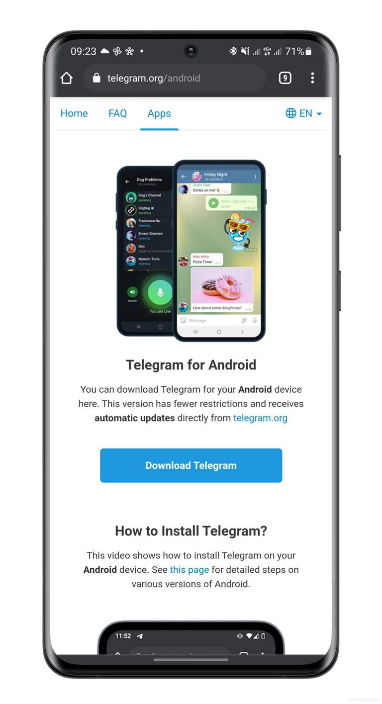 Telegram quer que atualizem a aplicação sem usar a Google Play Store 1