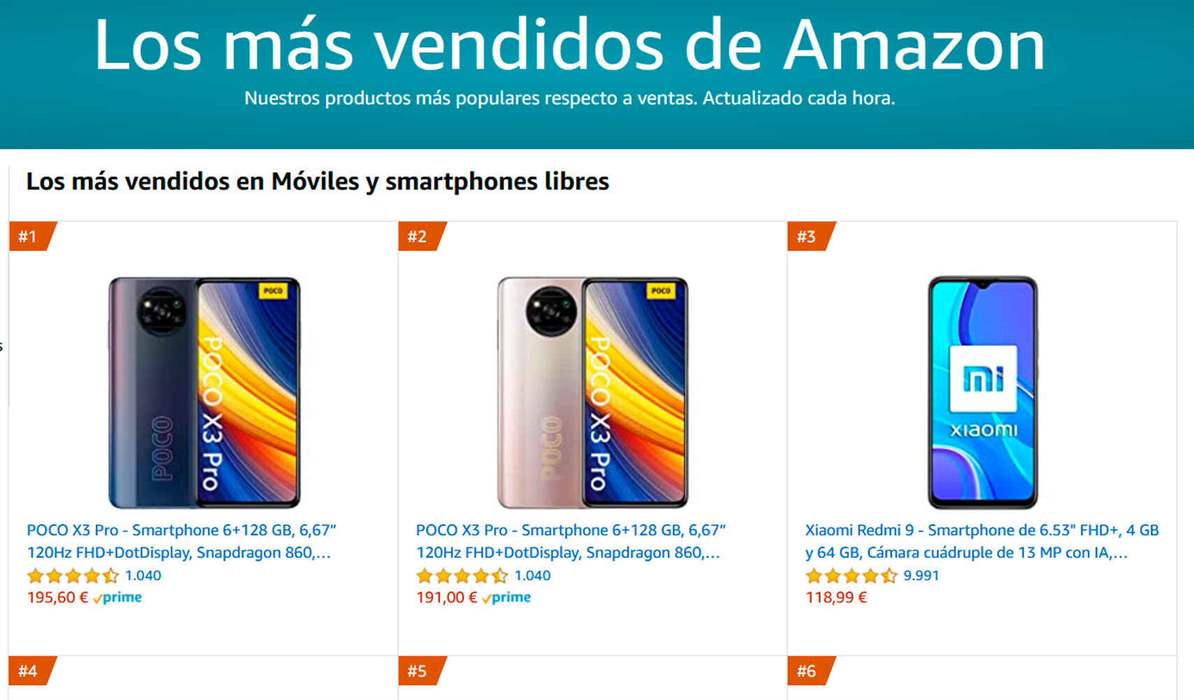 Xiaomi derrota a Samsung na Amazon Espanha nos smartphones mais vendidos 1
