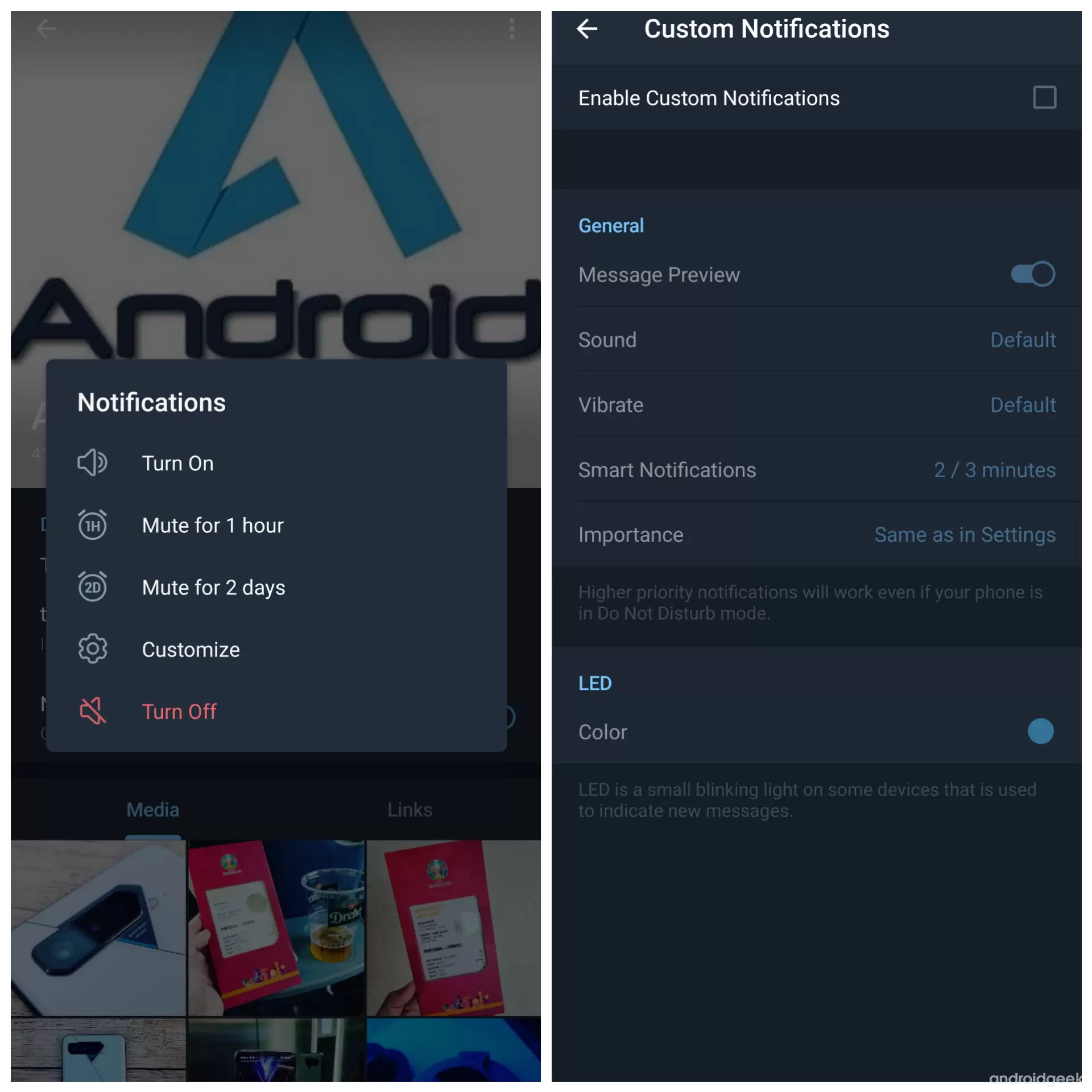 Como alterar a visualização de conversas no Telegram para Android 2