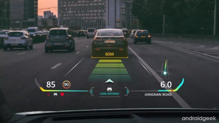 Tecnologia da Huawei AR HUD para carros, transforma o vidro da frente num ecrã inteligente 3