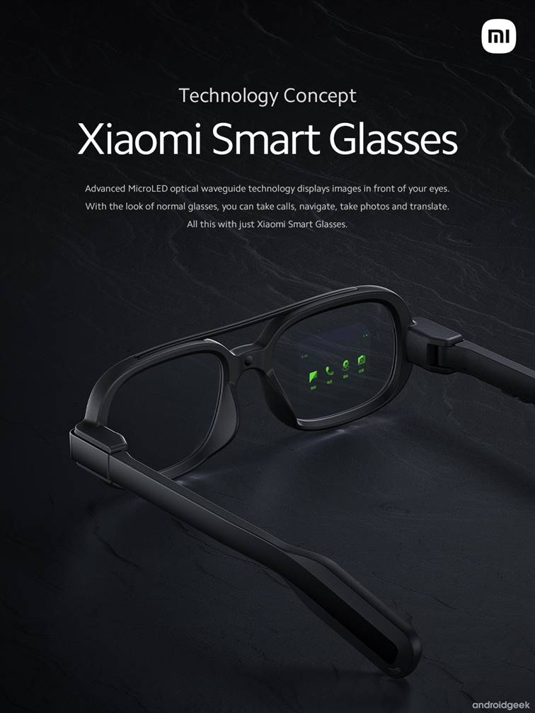 Xiaomi revela o seu conceito de óculos inteligentes, com chamadas, navegação e ecrã MicroLED 1