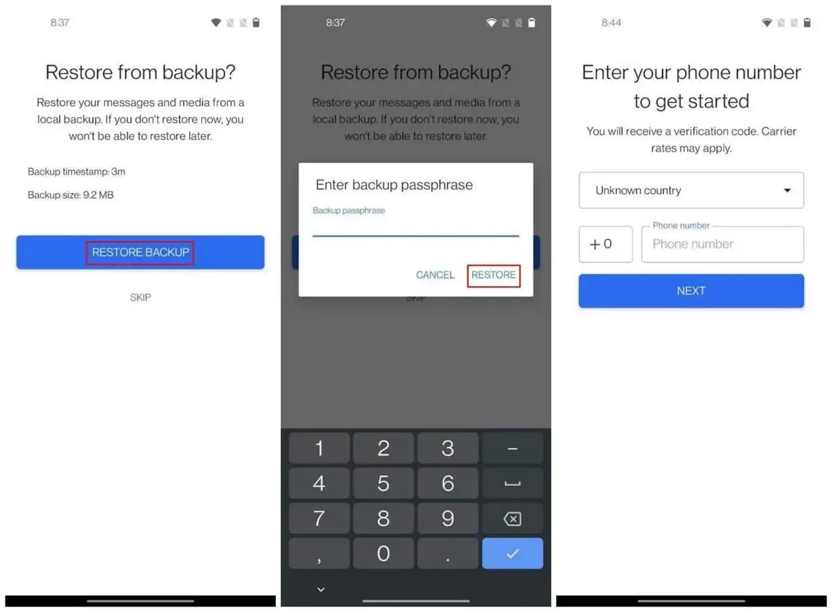 How to backup and restore messages in Signal app
