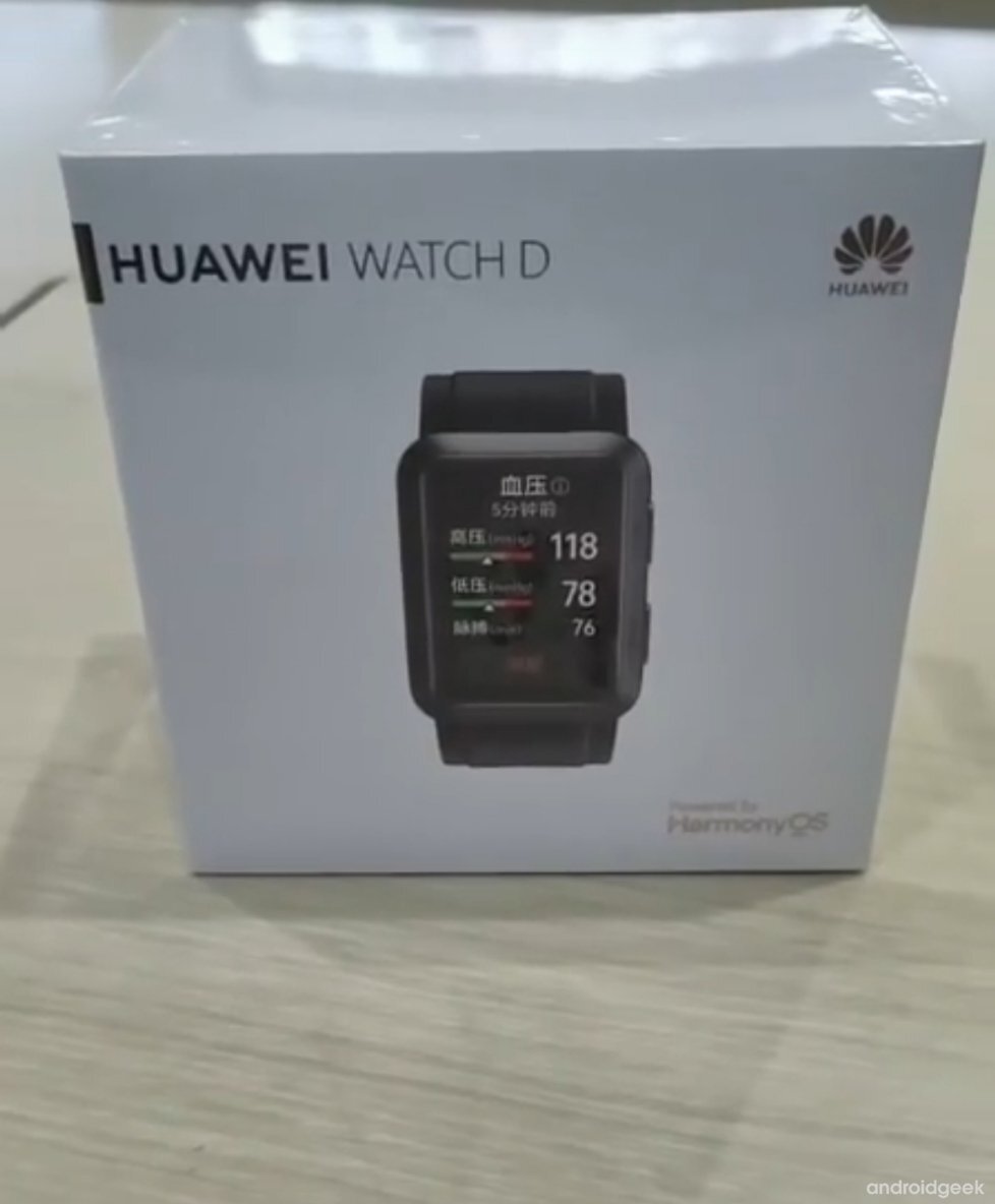Caixa do Huawei Watch D confirma monitorização da tensão arterial e HarmonyOS 3
