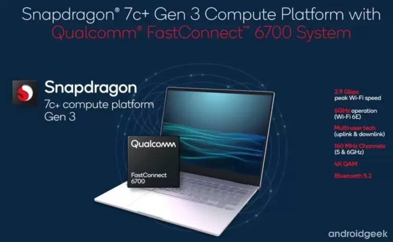Qualcomm Snapdragon 7c+ Gen 3 Oficial para PCs Windows de entrada e Chromebooks 1
