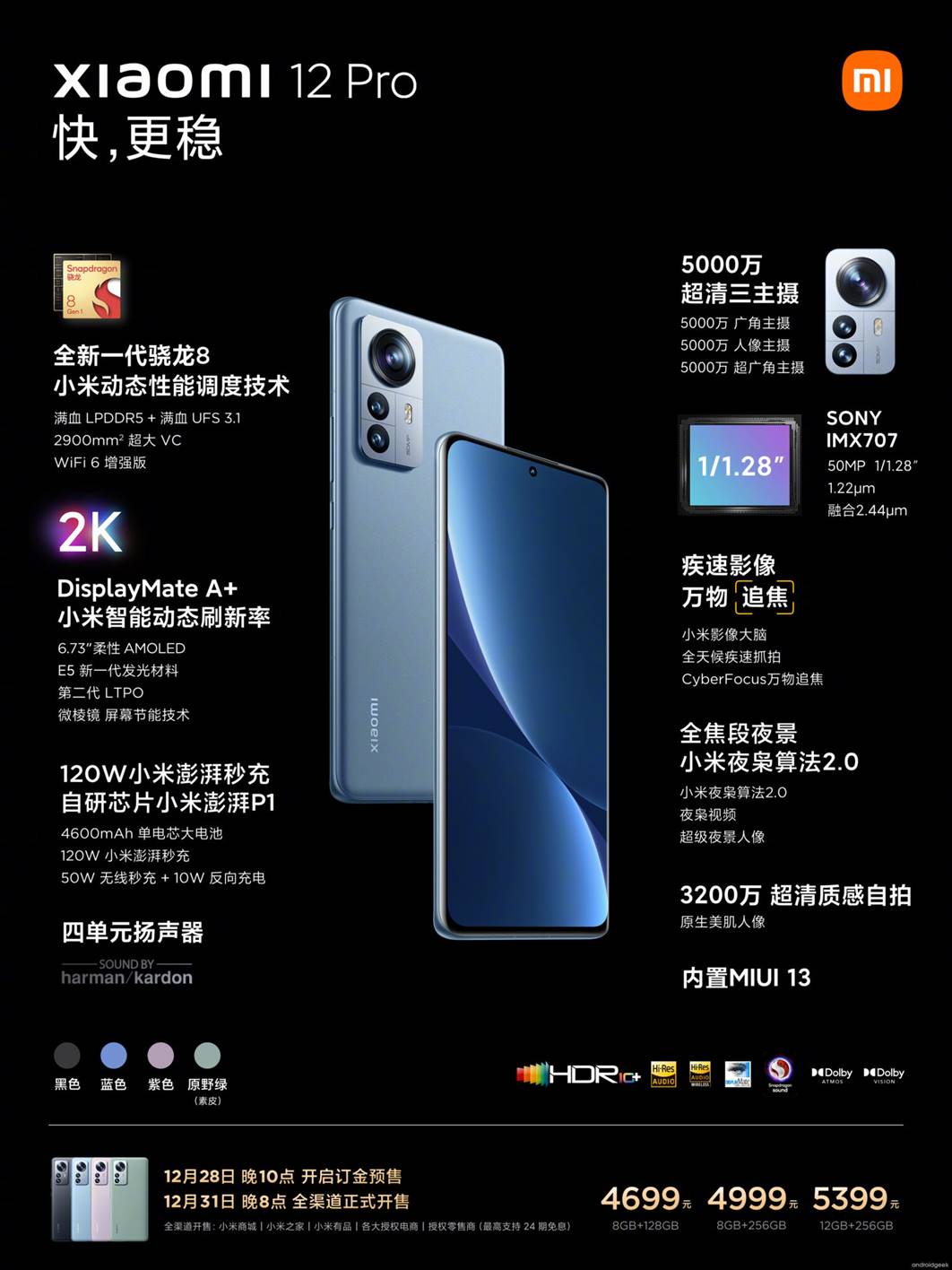 Xiaomi 12 Pro e Xiaomi 12X Oficiais com especificações muito interessantes 1