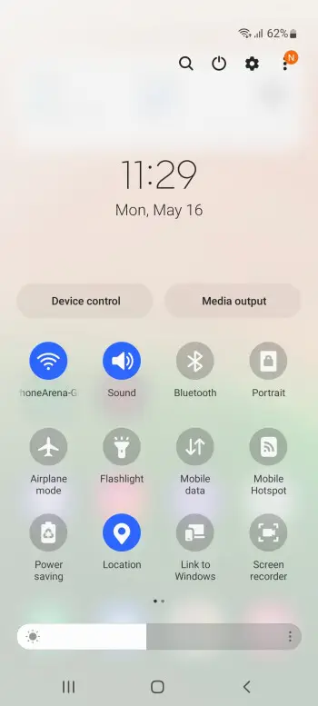 Notification dropdown