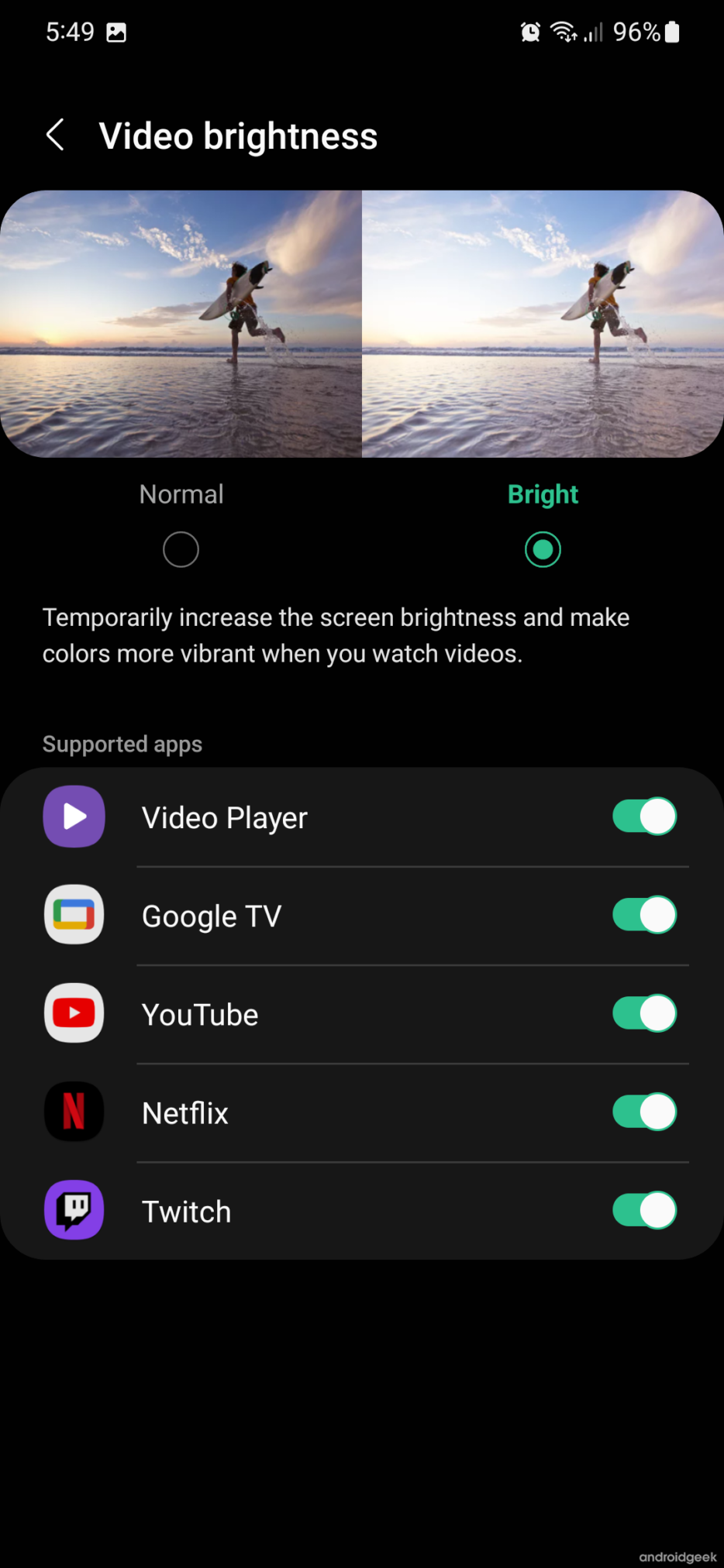 Dica One UI 4: Faça vídeos extra brilhantes no seu dispositivo Samsung Galaxy 17