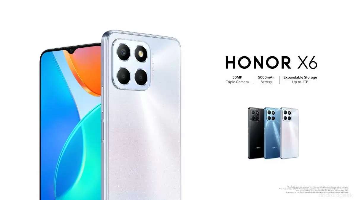 Honor X6 oficial com câmara dupla de 50MP e bateria de 5,000mAh 12