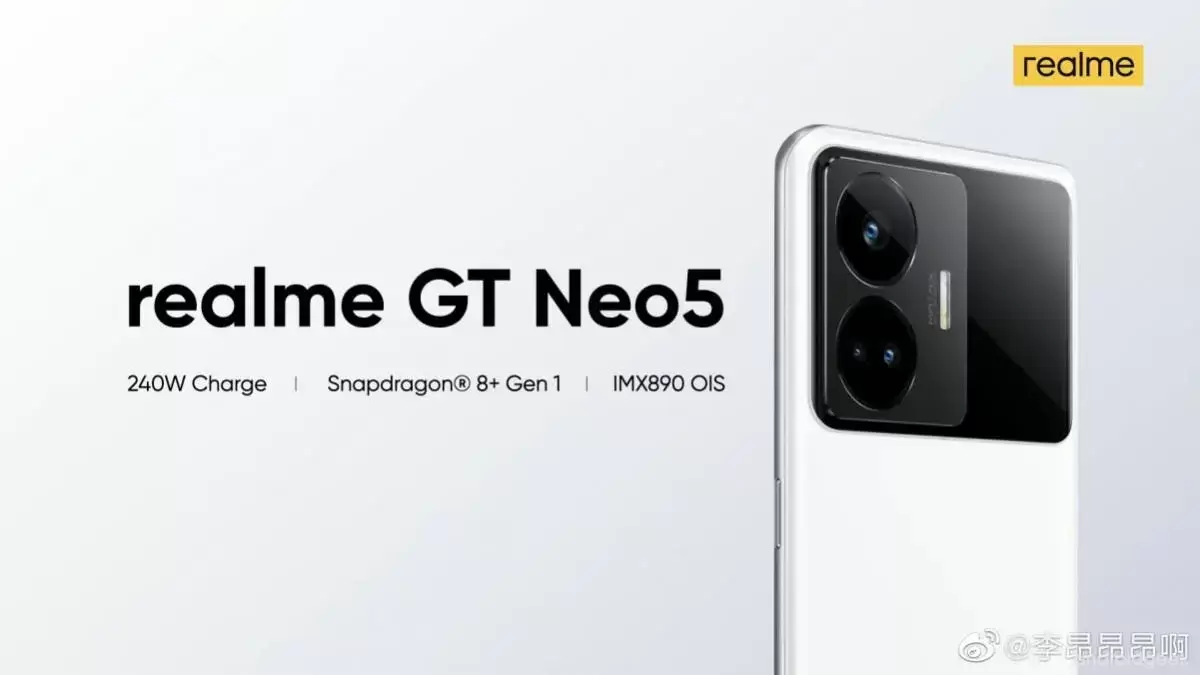 Realme GT Neo5 vai chegar com 16GB RAM, 1TB de armazenamento e 240W de carregamento 3