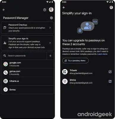 google alarga suporte de passkey a mais dispositivos e novos parceiros androidgeek