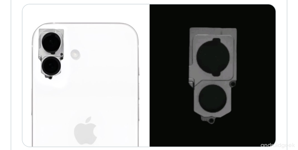 componente vazado do iphone 16 confirma rumor de mudanca nas camaras nao pro androidgeek 1