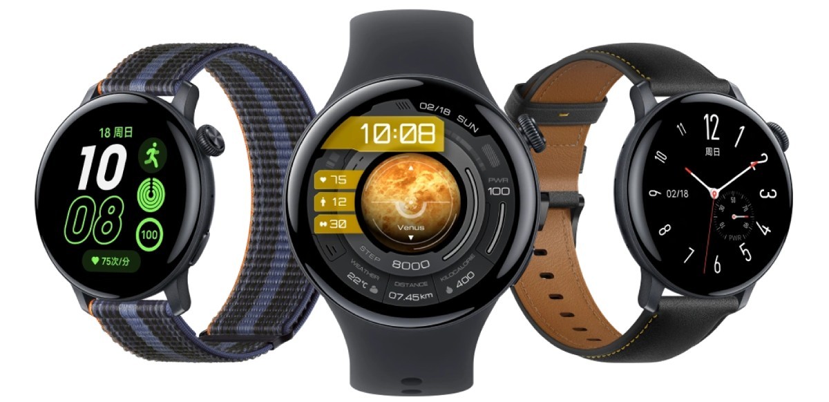 iQOO Watch com braceletes de nylon tecido, borracha e couro genuíno
