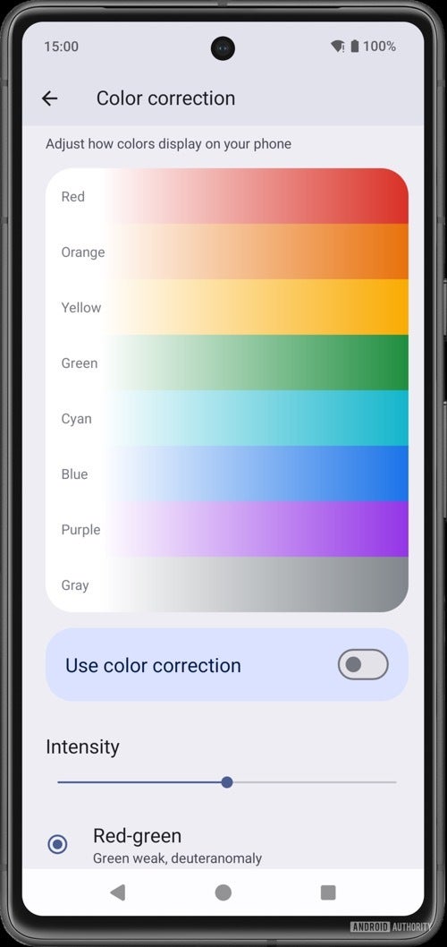Android 15 potencia acessibilidade com ajuste de cores para daltonismo 13