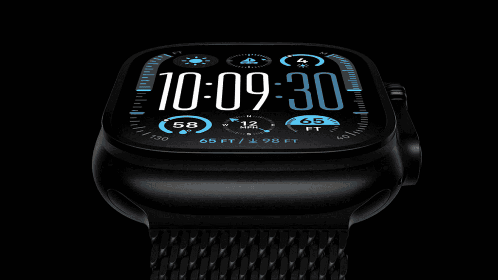 Apple Watch Ultra 2: A Sofisticação do Titânio Preto 3 Imagem do Apple Watch Ultra 2 em ação