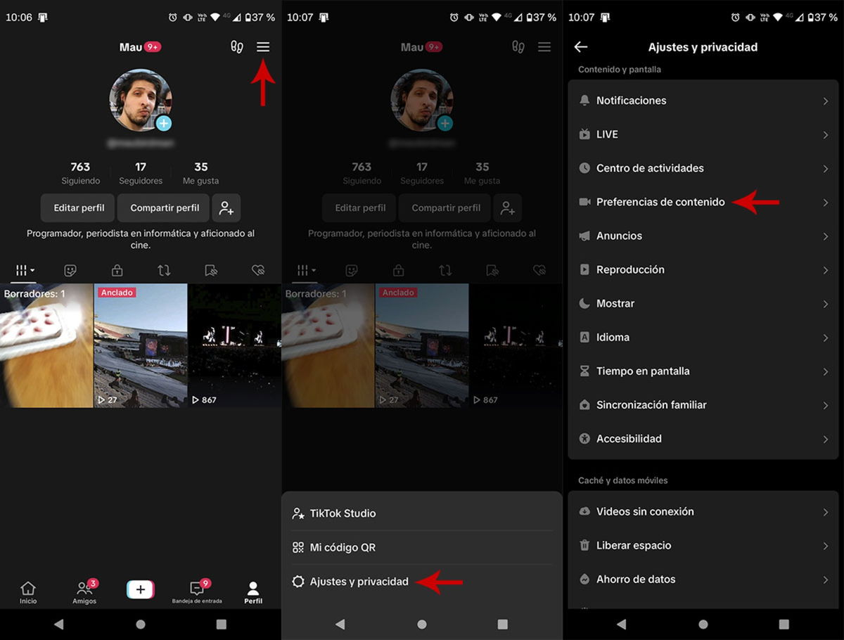 Ajustar as preferências de conteúdo em TikTok para as crianças