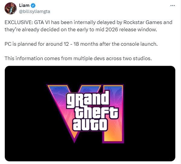 Rockstar Games Atrasa Lançamento do GTA 6 para 2026 2