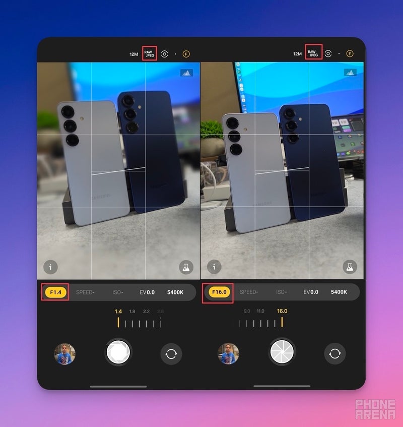 Virtual aperture from F1.4 to F16 in expert raw. | Image credit — PhoneArena