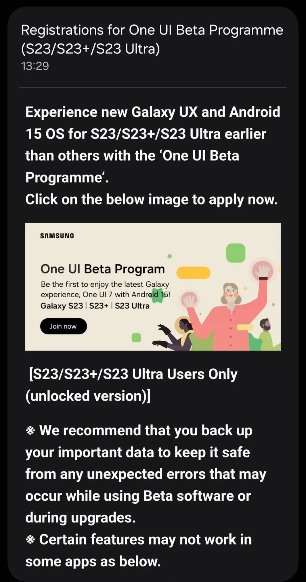 Atualização beta do Samsung Galaxy S23: One UI 7.0 (Android 15) já disponível! 14
