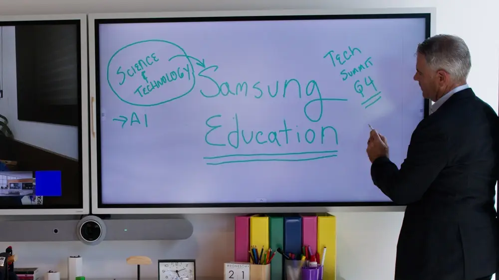 O Display Interativo da Samsung é uma ferramenta poderosa para colaboração em equipa