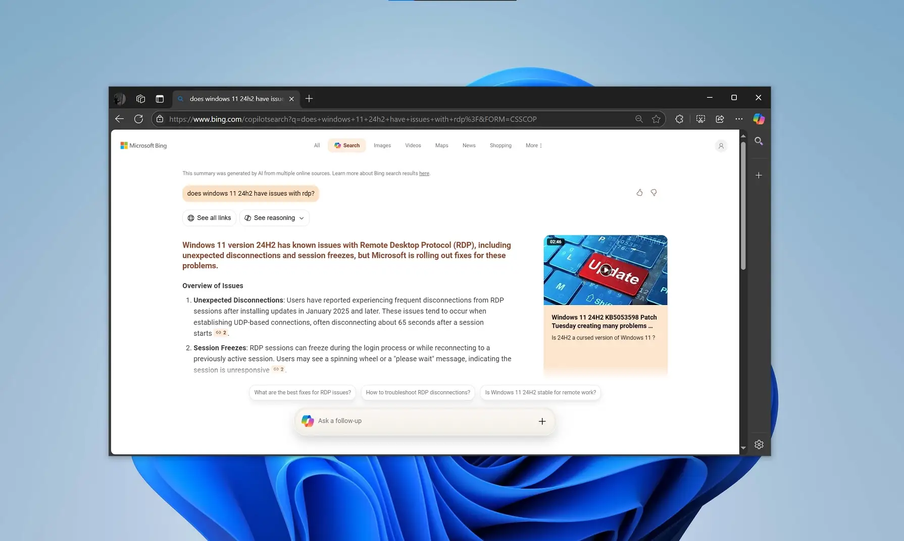 Bing AI search rolls out