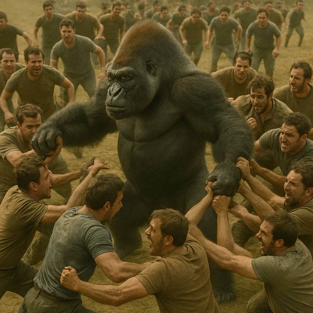 100 homens vs 1 gorila silverback o confronto brutal que esta a abalar a internet androidgeek 1