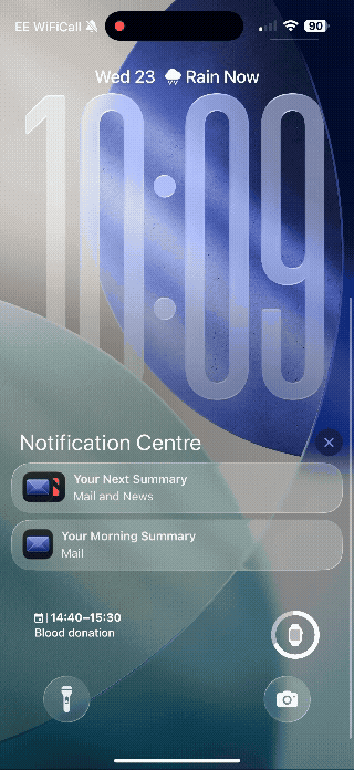 Sombreamento de Notificações no iOS 26
