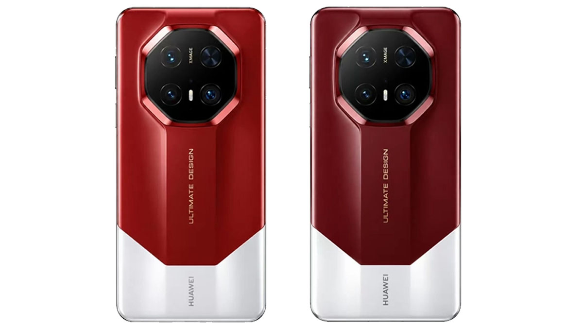 Huawei Mate 90 RS Ultimate: render mostra traseira vermelha bicolor, mas nada está confirmado