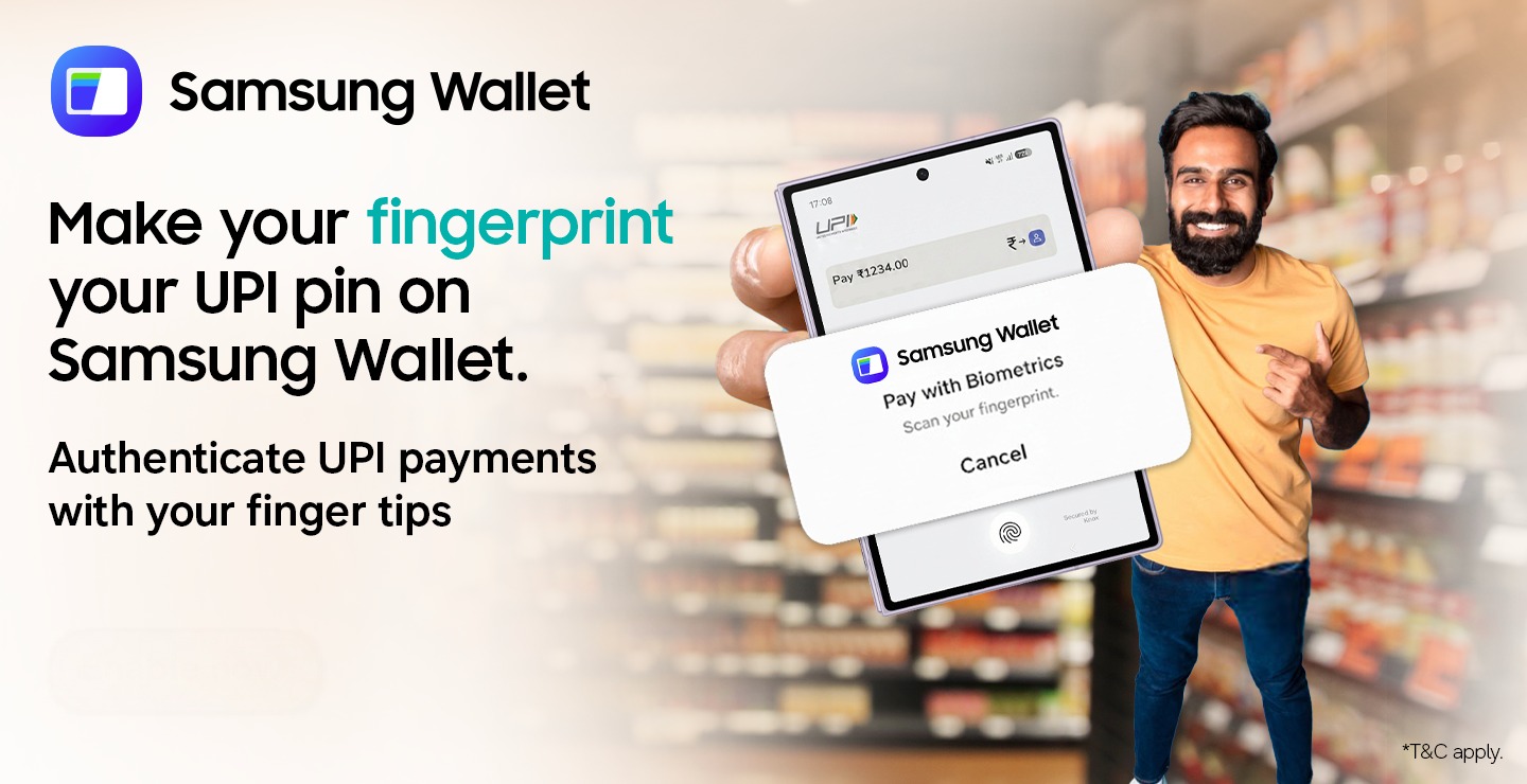 Samsung Wallet passa a aceitar impressão digital em pagamentos em mercados selecionados