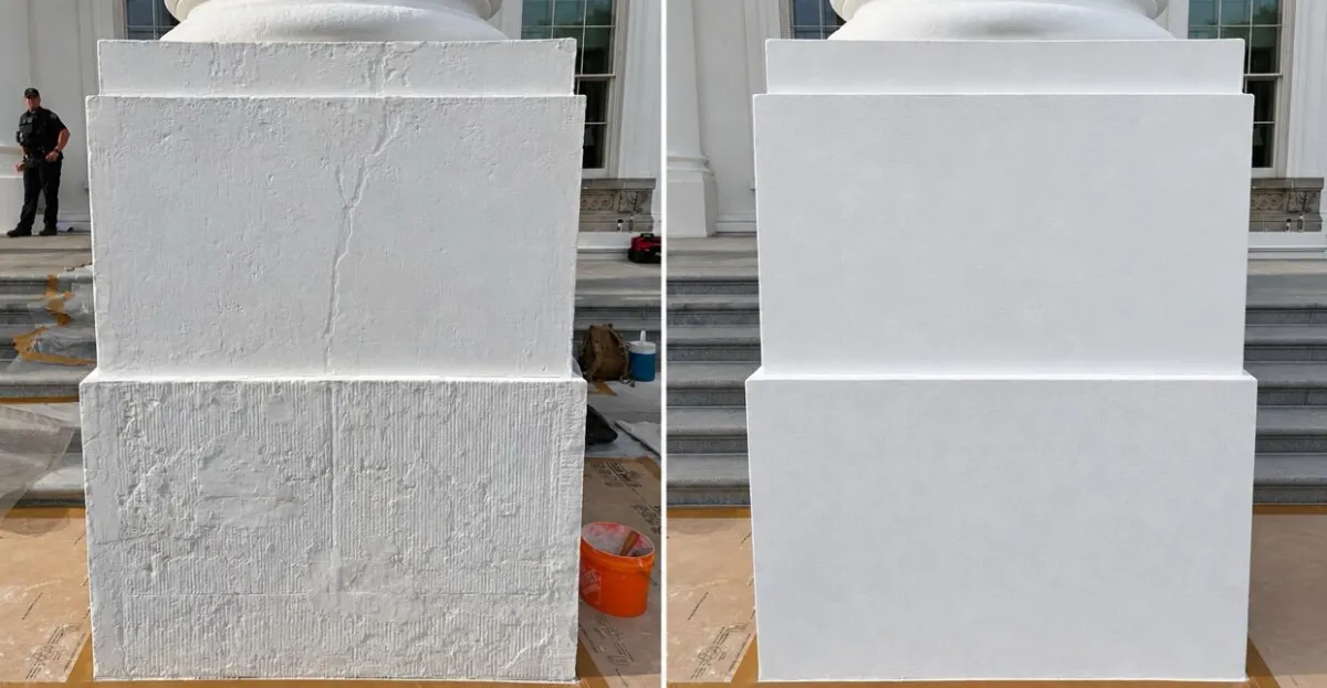 Trump publica foto editada com IA sobre obras na Casa Branca. Detector da Google confirma manipulação