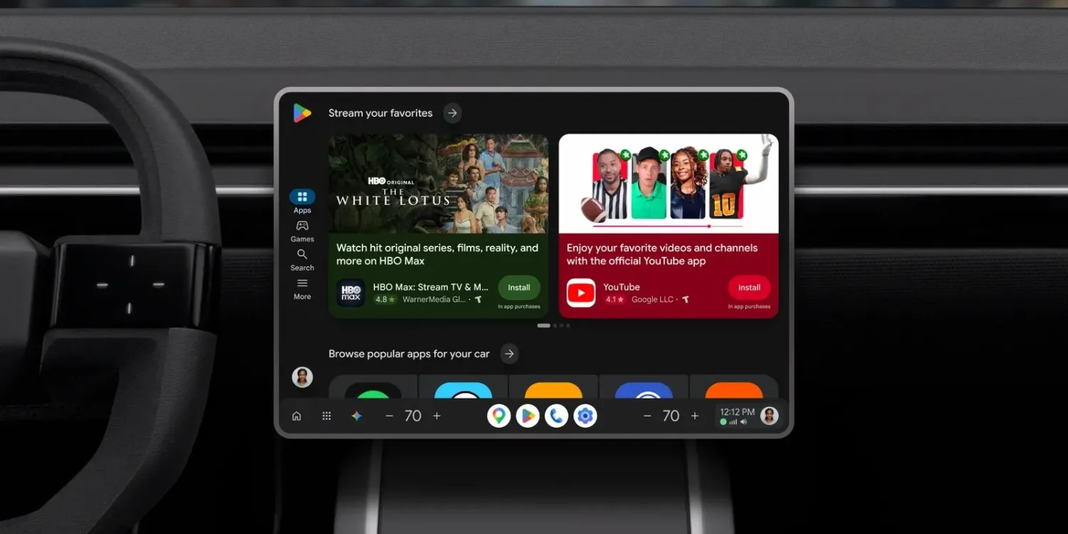 YouTube em segundo plano chega aos carros com Android Automotive