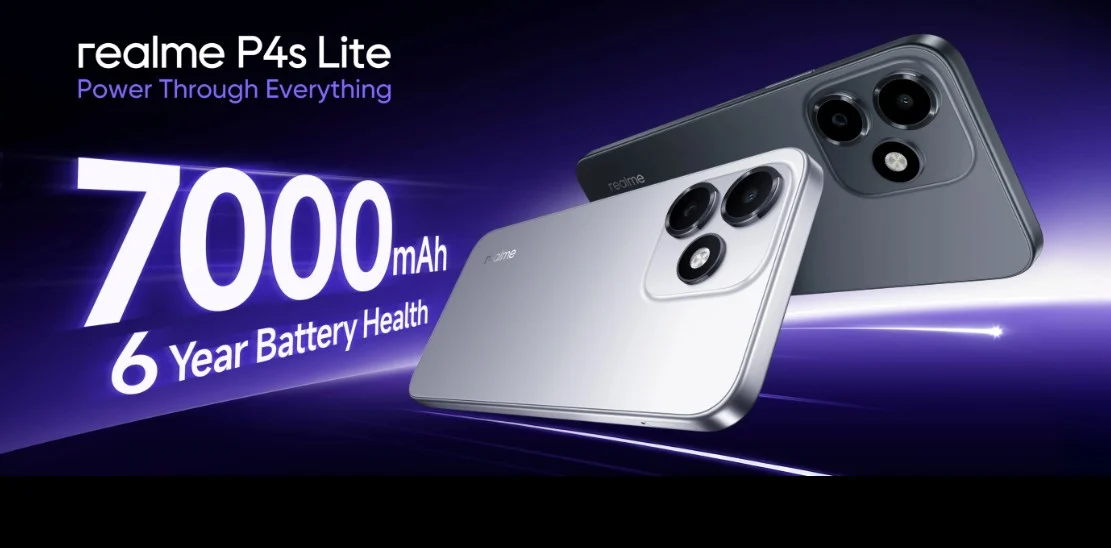 Realme P4s Lite oficial: 7.000 mAh e 120 Hz, mas fica longe do mercado português
