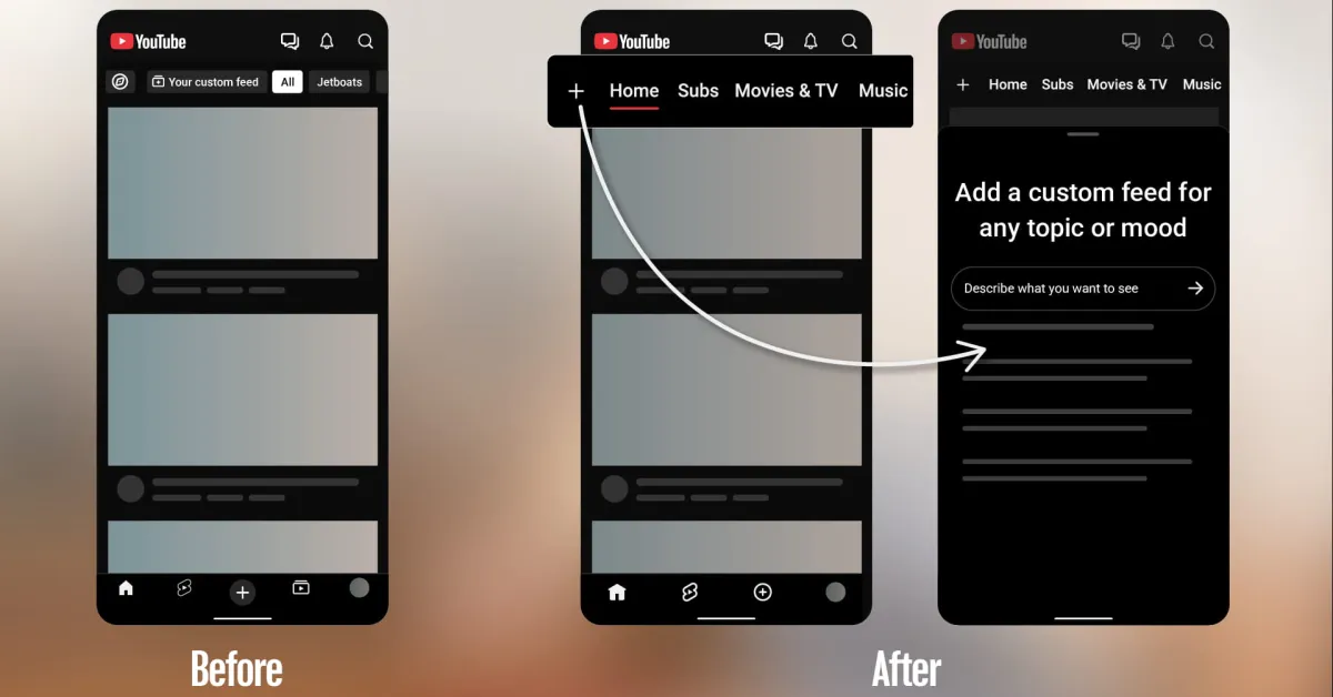 YouTube tira Subscrições da barra inferior da app e aposta em feeds personalizados